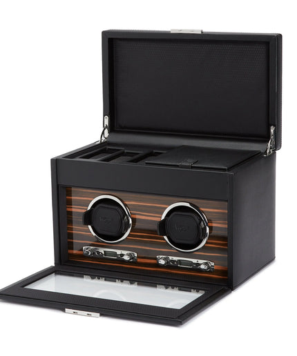 WOLF Roadster Double Watch Winder with Storage WOLF