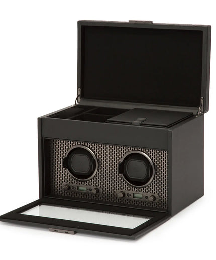 WOLF Axis Double Watch Winder with Storage WOLF