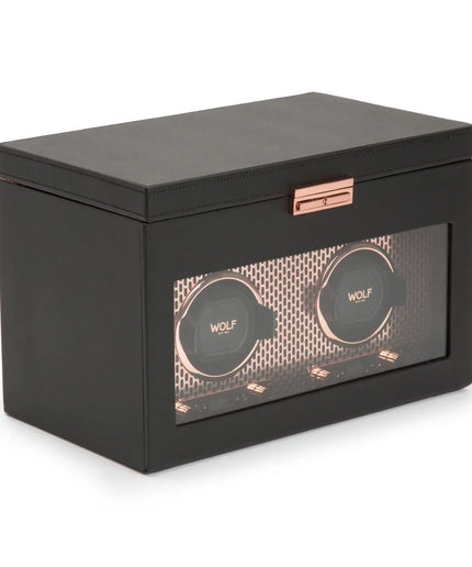 WOLF Axis Double Watch Winder with Storage WOLF