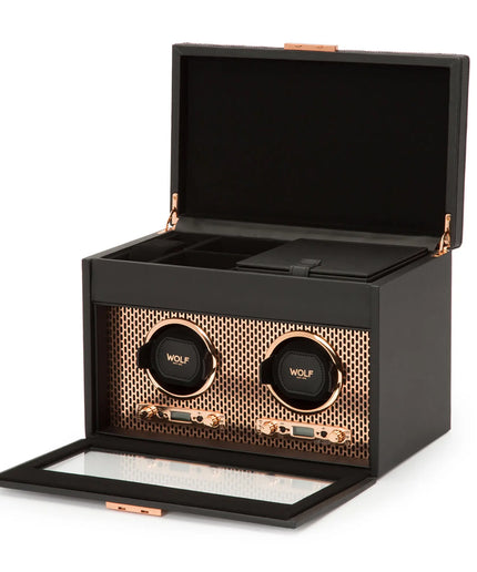 WOLF Axis Double Watch Winder with Storage WOLF