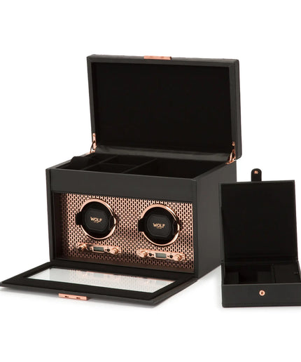 WOLF Axis Double Watch Winder with Storage WOLF