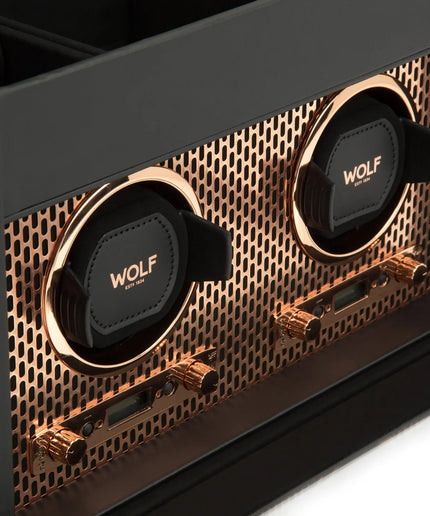 WOLF Axis Double Watch Winder with Storage WOLF