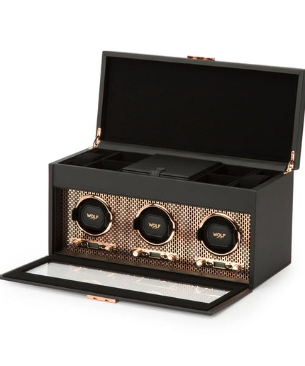 WOLF Axis Triple Watch Winder with Storage WOLF