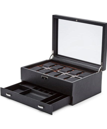 WOLF Roadster 10 Piece Watch Box with Drawer WOLF