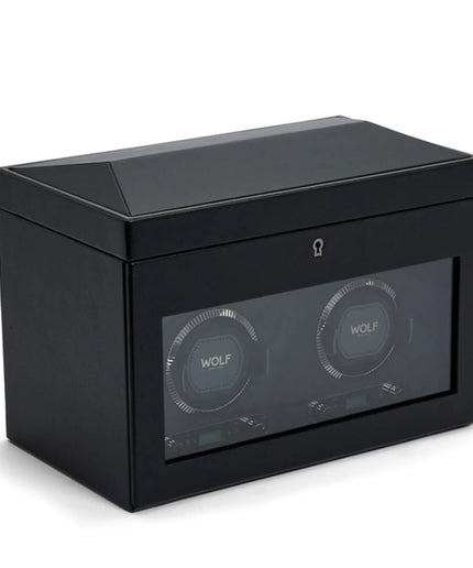 WOLF British Racing Double Watch Winder with Storage WOLF