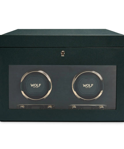 WOLF British Racing Double Watch Winder with Storage WOLF