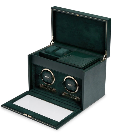 WOLF British Racing Double Watch Winder with Storage WOLF