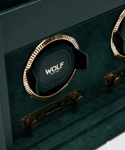 WOLF British Racing Double Watch Winder with Storage WOLF