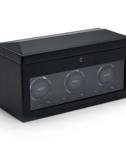 WOLF British Racing Triple Watch Winder with Storage WOLF