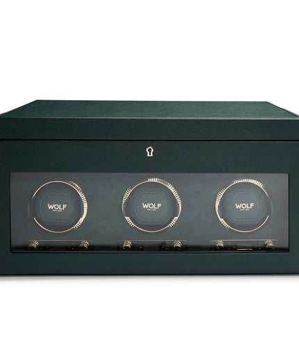 WOLF British Racing Triple Watch Winder with Storage WOLF