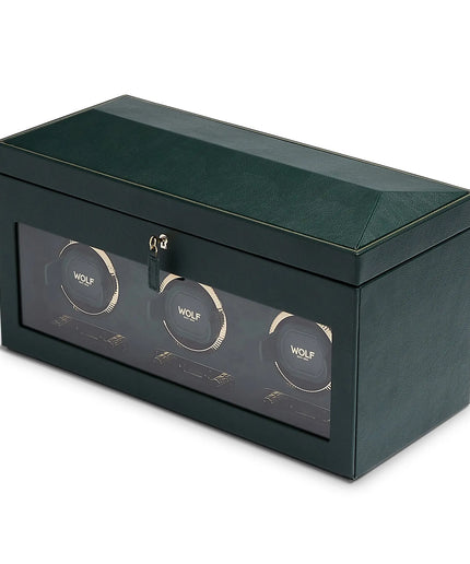 WOLF British Racing Triple Watch Winder with Storage WOLF