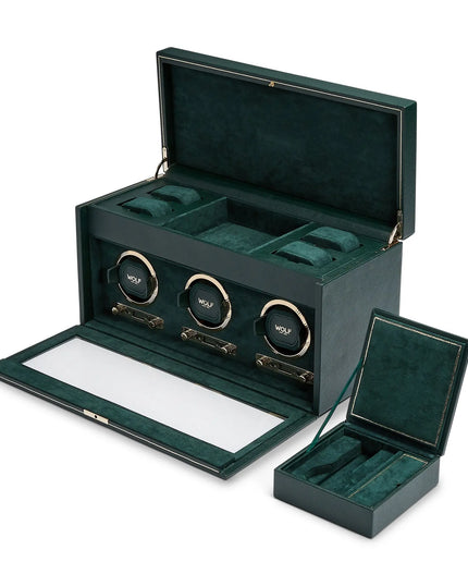 WOLF British Racing Triple Watch Winder with Storage WOLF