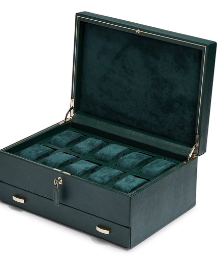 WOLF British Racing 10 Piece Watch Box with Drawer WOLF