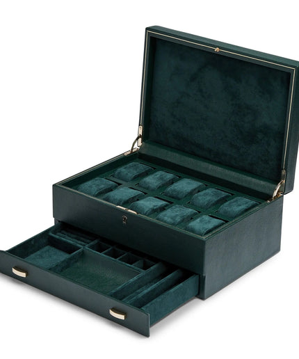 WOLF British Racing 10 Piece Watch Box with Drawer WOLF