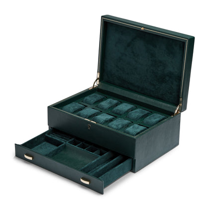 British Racing 10 Piece Watch Box with Drawer