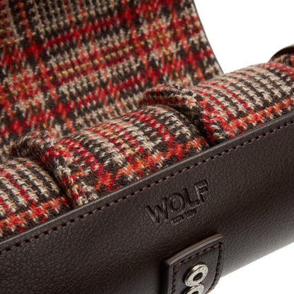 WOLF x WM Brown Watch Roll with Cigar Case