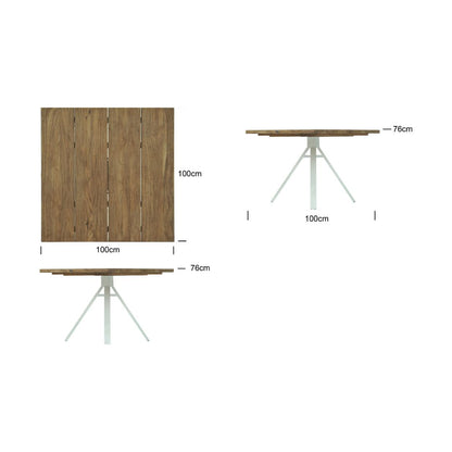 Alaska 4 Seat Square Dining Table