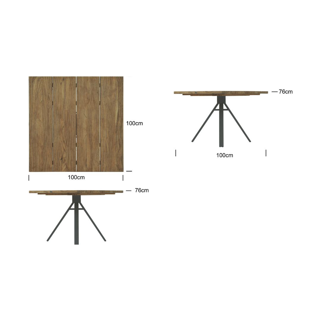 Alaska 4 Seat Square Dining Table